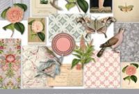 Exclusive Pink and Grey Ephemera Kit Graphics Fairy Premium