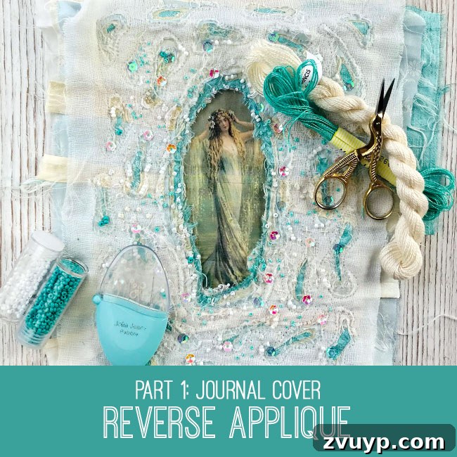 Aubergine and Green Kit Graphics Fairy Premium Membership 7 Reverse applique journal cover craft project showcase