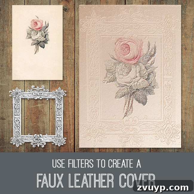 Graphics Fairy Premium Chelsea Flower Show Kit 5 Photoshop Elements tutorial on creating a faux leather cover for digital designs