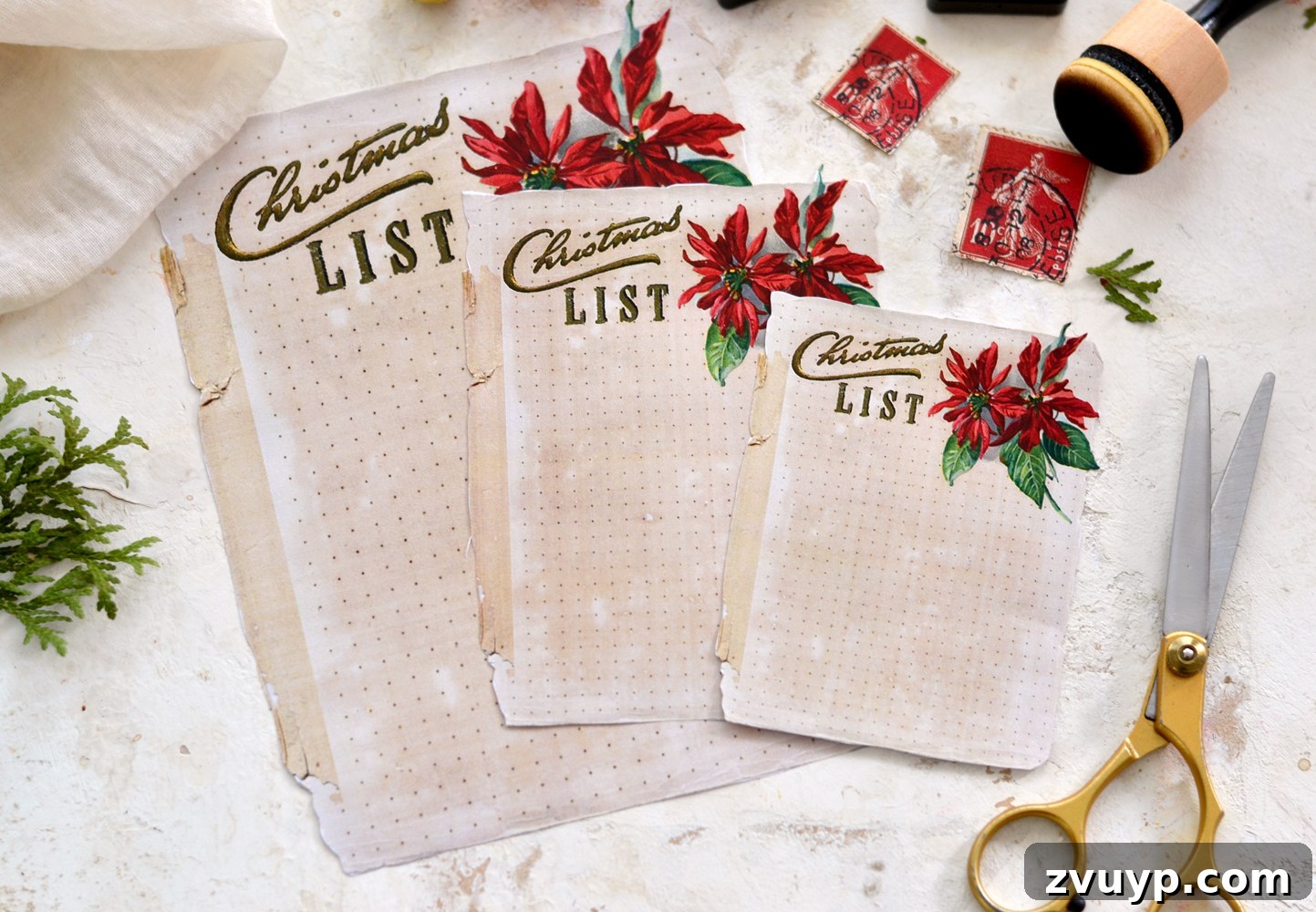 Downloadable Christmas Gift Planner 8 A collection of dotted Christmas lists in three different sizes, perfect for varied planning needs.