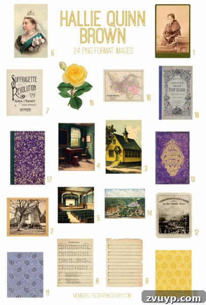 Hallie Quinn Brown ephemera digital image bundle preview