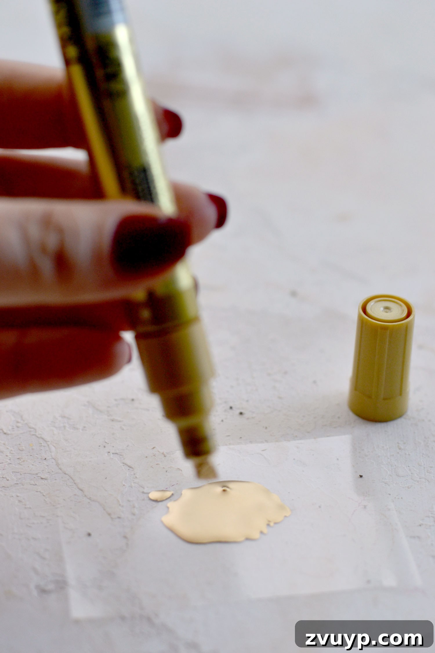 Handcrafted Lavender Postcards Featuring Faux Washi 11 using a gold marker to release some gold paint
