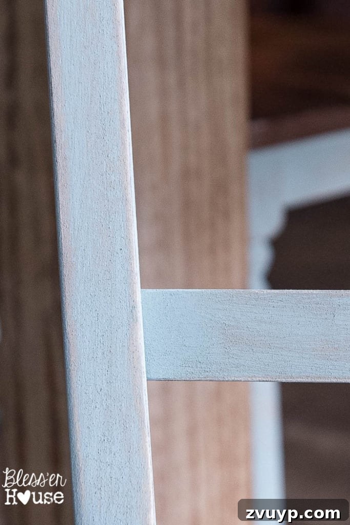 Shabby Chic Duck Egg Dining Chair Revival 13 duck-egg-blue-distressed-dining-chairs (10 of 14) - Close-up Distressed Finish