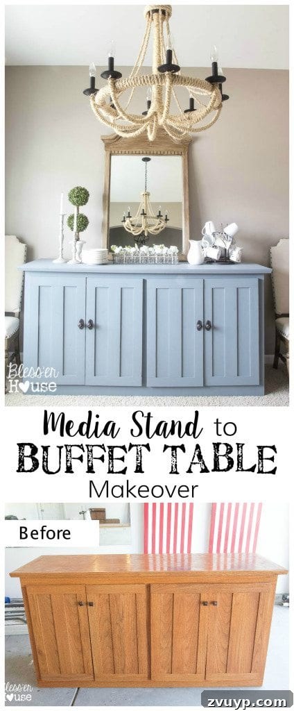 From Media Center to Dining Delight 16 Final Look at the Transformed Media Stand Buffet | Bless'er House