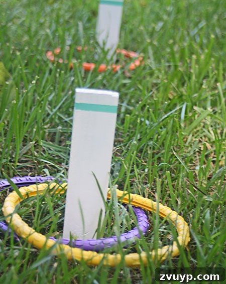 Ring Toss Game Outdoors Set Up
