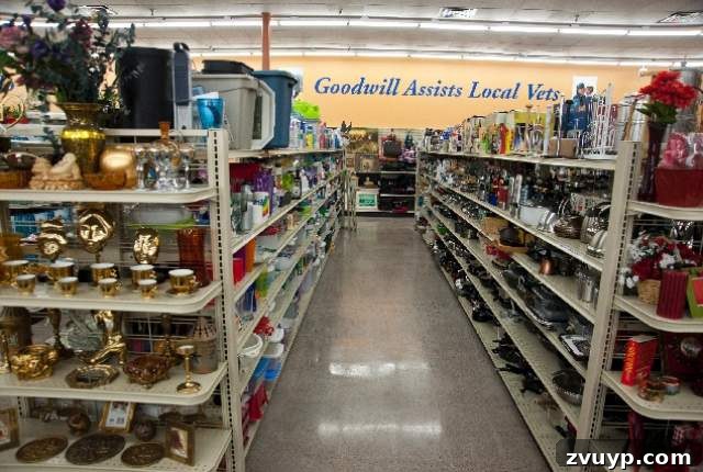 Thrift Like a Pro: Goodwill's Best Kept Secrets 3 Inside a well-stocked Goodwill store aisle, showcasing various items.
