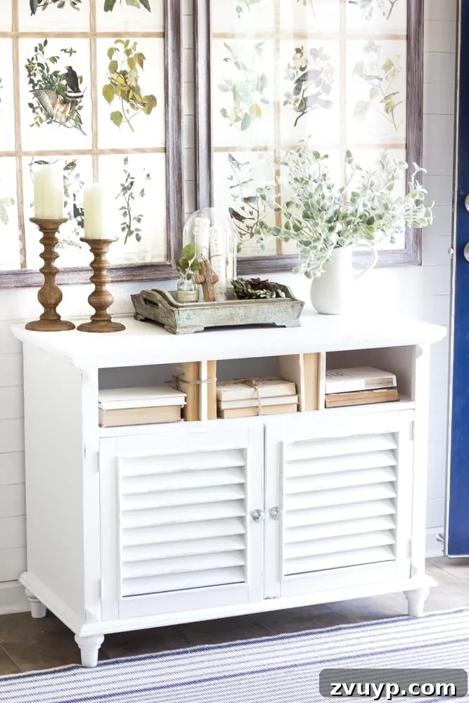 Thrift Like a Pro: Goodwill's Best Kept Secrets 9 After image of the transformed cabinet, now a stylish piece of furniture.