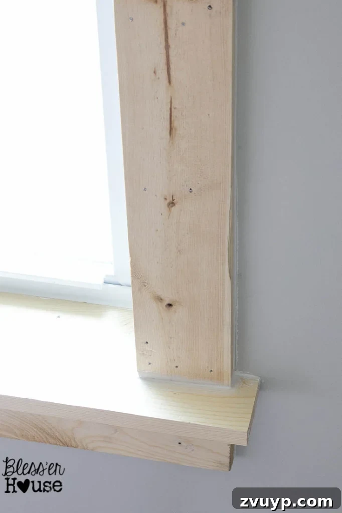 Easy Window Trim Installation: Skip the Miter Saw 11 add caulk to hide gaps around interior window casing