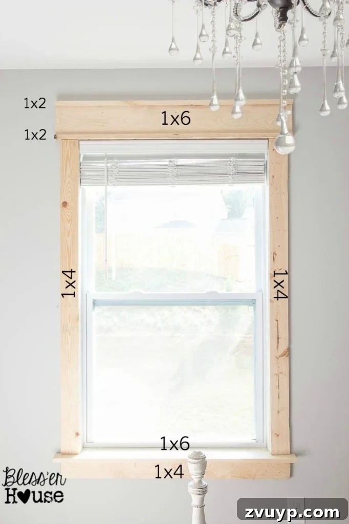 Easy Window Trim Installation: Skip the Miter Saw 4 what lumber cuts to use around a window for Craftsman style trim