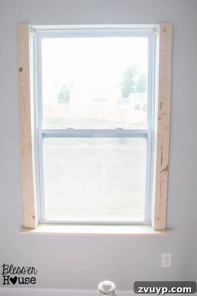 Easy Window Trim Installation: Skip the Miter Saw 7 how to trim a window by adding 1x4 boards for basic window trim
