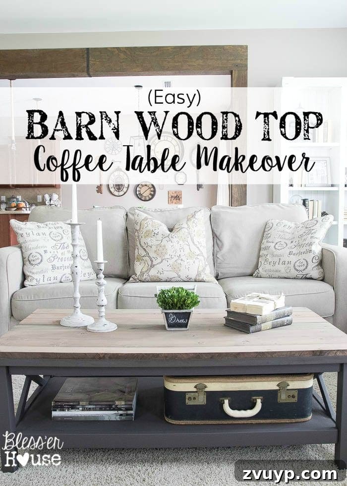 Rustic Barnwood Coffee Table 12 Barn Wood Top Coffee Table Makeover