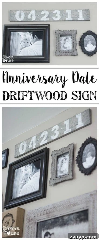 Seaside Driftwood Anniversary Keepsake 2 DIY Anniversary Date Driftwood Sign for Home Decor