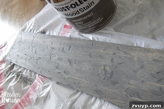 Seaside Driftwood Anniversary Keepsake 6 Weathered Gray Wood Stain Result | Faux Driftwood Tutorial