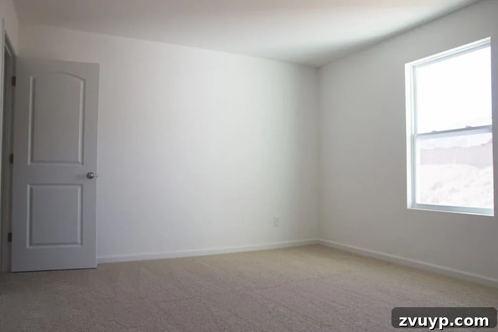 En Pointe Perfection: Her Ballerina Bedroom Makeover 2 Before: Empty room with plain walls, awaiting a magical transformation into a ballerina girl's bedroom.