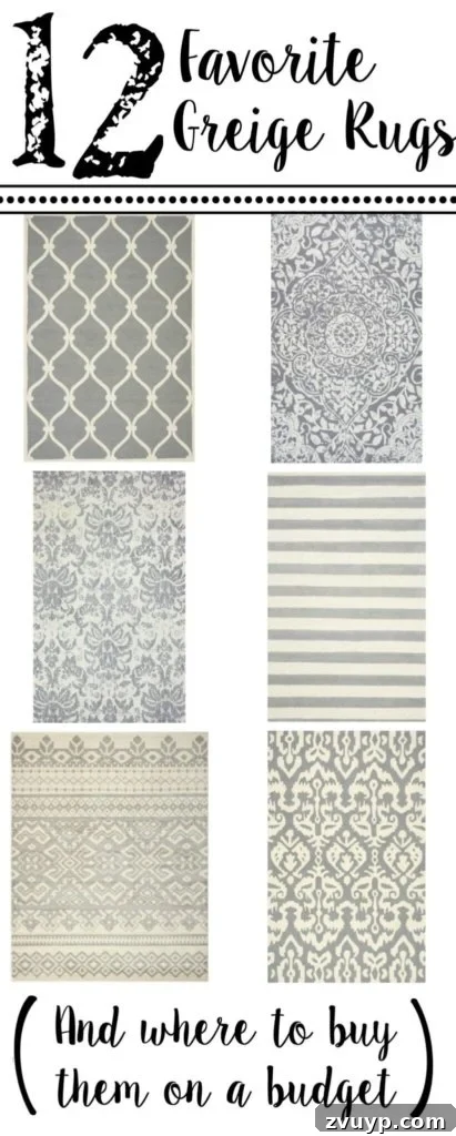 12 Stunning Greige Rugs That Won't Break Your Budget 2 Beautiful Greige Neutral Rugs for Any Room, styled for home decor