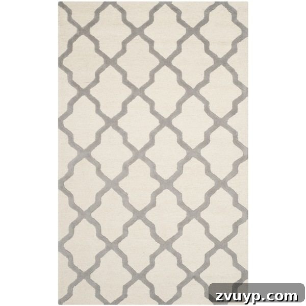 12 Stunning Greige Rugs That Won't Break Your Budget 15 Safavieh Moroccan Cambridge Ivory / Silver Wool Rug - Light Greige Elegance