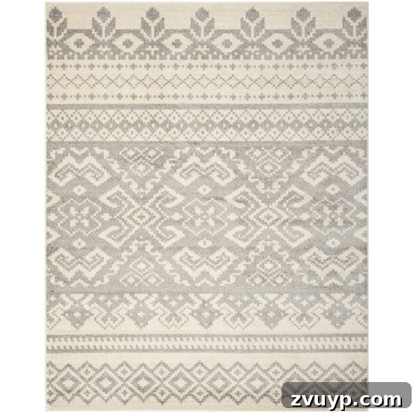 12 Stunning Greige Rugs That Won't Break Your Budget 7 Safavieh Adirondack Ivory / Silver Rug - A Modern Greige Choice