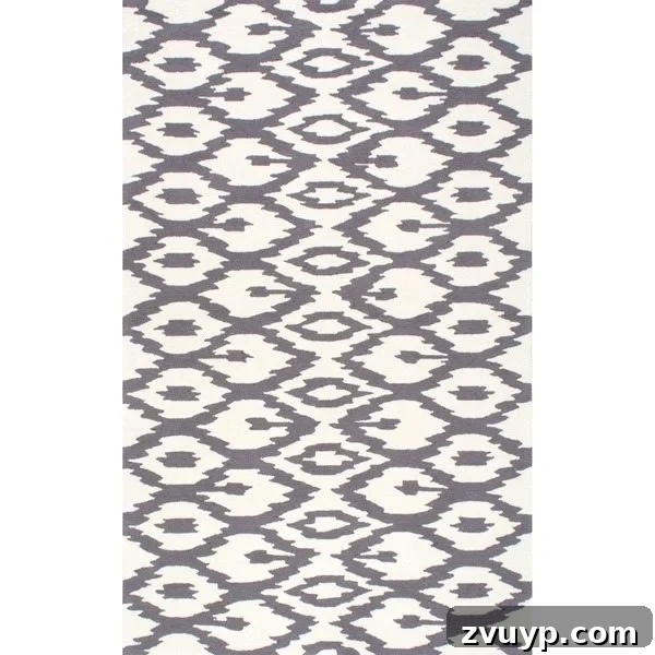 12 Stunning Greige Rugs That Won't Break Your Budget 9 NuLOOM Modern Ikat Trellis Grey Rug - Contemporary Greige Style