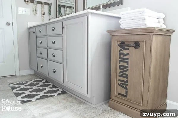 Factory Chic Laundry Basket Transformation 12 Industrial Style Laundry Hamper Makeover | Bless'er House