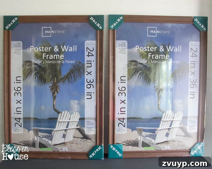 Vintage Book Page Botanical Creations 3 Large wooden poster frames for DIY botanical art project.