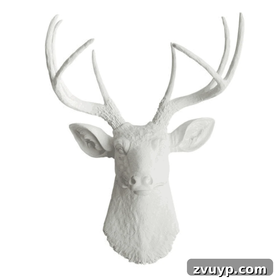 Crafting a Modern Rustic Master Retreat 15 Faux Deer Head Mount for Rustic Bedroom Decor