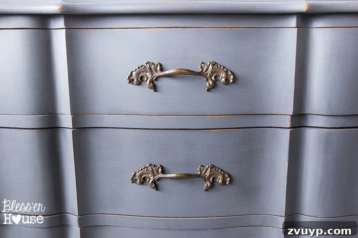 French Provincial Elegance Renewed 8 Finished French Provincial china cabinet with subtle distressing