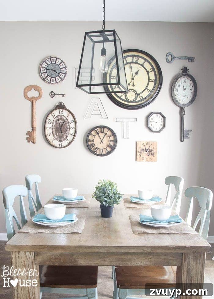 The Budget Hack for Designer Paint Colors 13 Kitchen chairs painted in Annie Sloan Duck Egg blue.