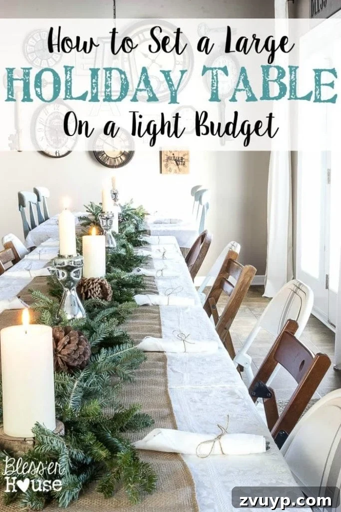 Stunning Holiday Tables for Less 2 How to Set a Large Holiday Table on a Budget | blesserhouse.com