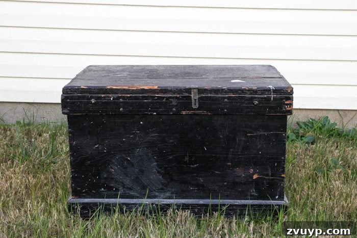 Footlocker From Barracks to Beautiful 4 Before Makeover | Old Thrift Store Trunk