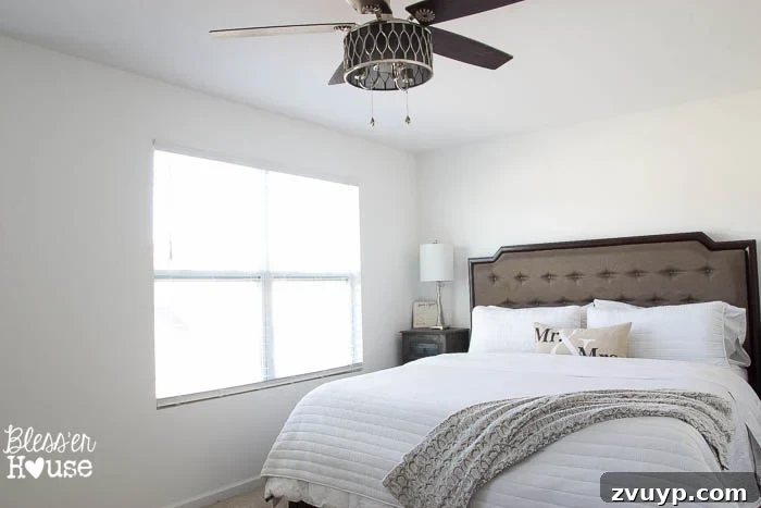 How to Build Your Own Planked Board and Batten Accent Wall Part 1 2 Master Bedroom Before: DIY Planked Board and Batten Accent Wall Part 1