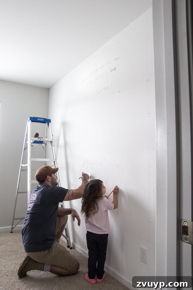 How to Build Your Own Planked Board and Batten Accent Wall Part 1 3 Starting the DIY Planked Board and Batten Accent Wall