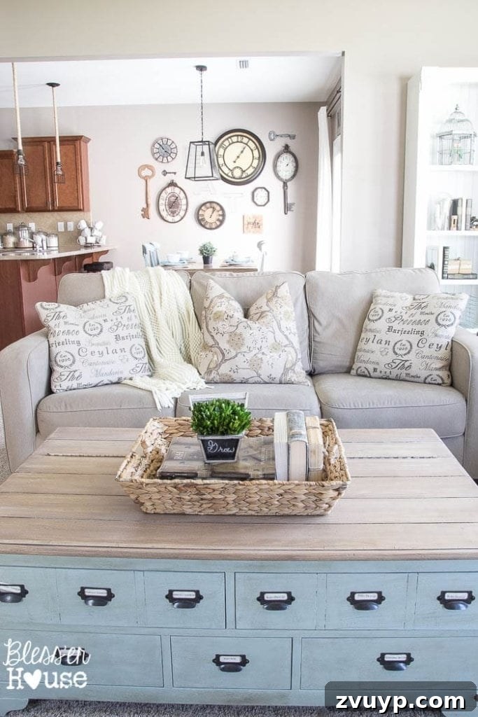 DIY Faux Planked Card Catalog Coffee Table | blesserhouse.com