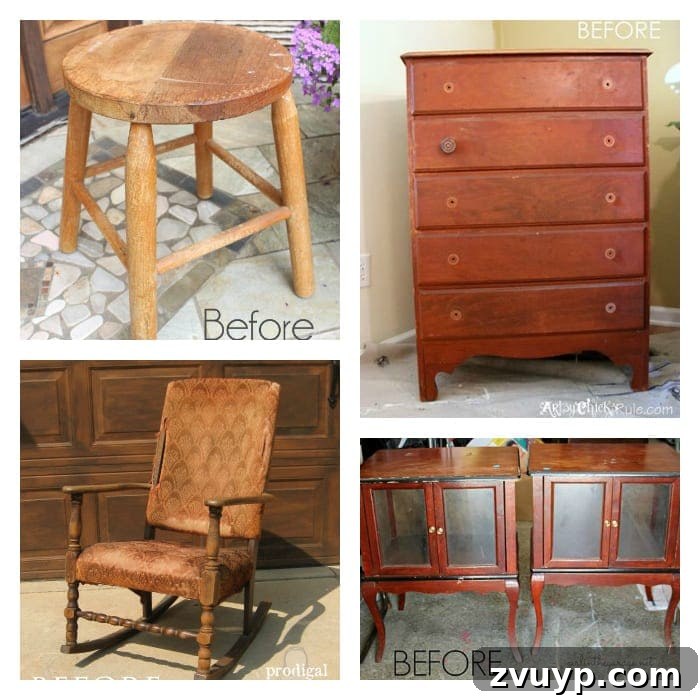 Trash to Treasure Transformation DIY project collage from various bloggers