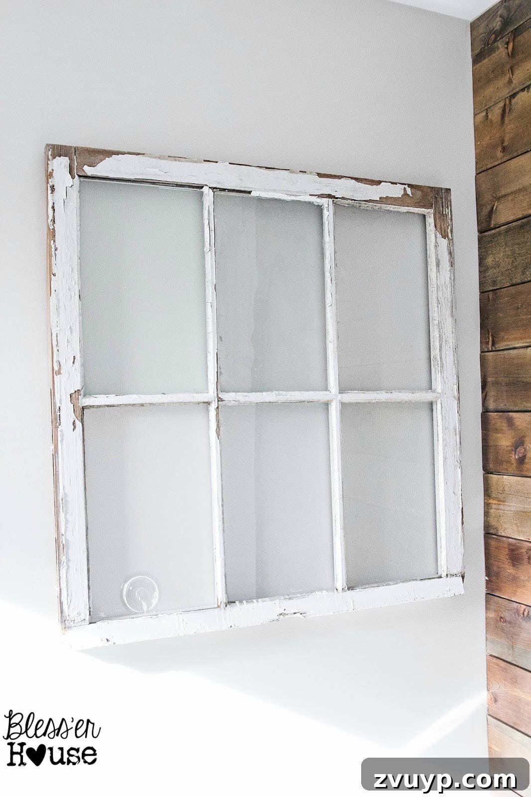 Faux Window Frame Decor with Free Botanical Art Printables 5 Upcycled Window Art in Master Bathroom