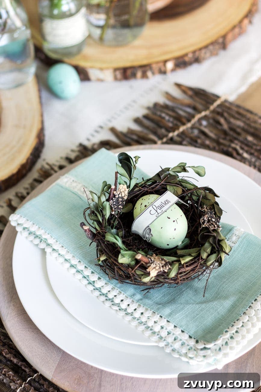 Festive Easter Table Setting 12 Creative Easter Place Settings with Nests and Eggs | blesserhouse.com @worldmarket #sponsored #WorldMarketTribe