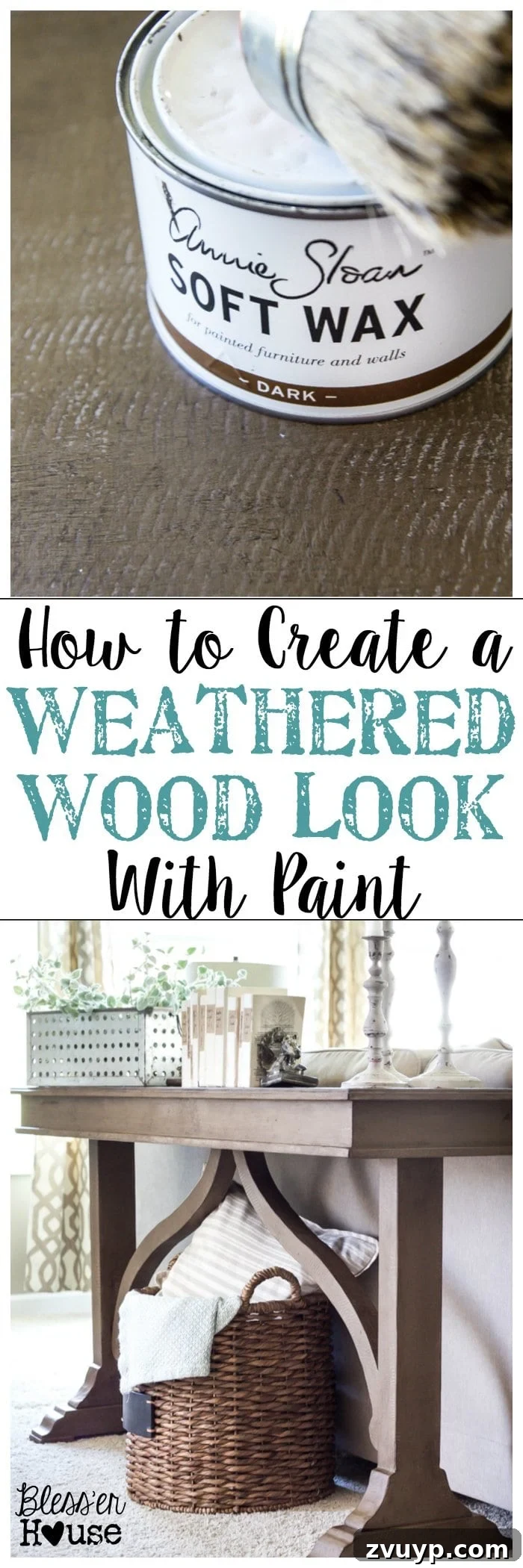 Mastering the Faux Weathered Wood Paint Technique 12 How to Create a Weathered Wood Look With Paint | blesserhouse.com - Quick and easy way to get a Restoration Hardware inspired look!