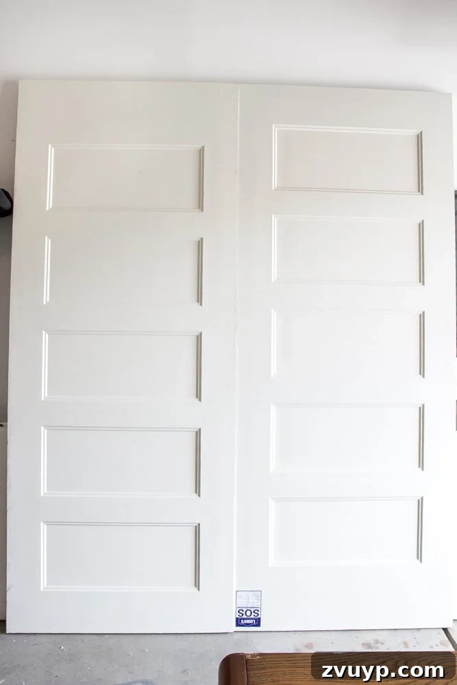 DIY Distressed Hollow Core Doors 4 How to Distress Hollow Core Doors to Get a Chippy Paint Finish | blesserhouse.com