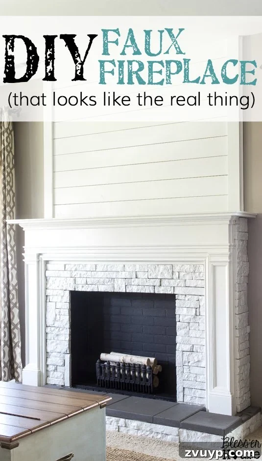 My Faux Fireplace DIY Glow Up 16 DIY Faux Fireplace Updated | blesserhouse.com - This fireplace looks so real and it cost about $600 to build!