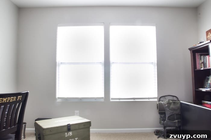 Strategic Industrial-Military Hub Unveiled 22 Before Photo: Office Window Before Roman Shades and Trim