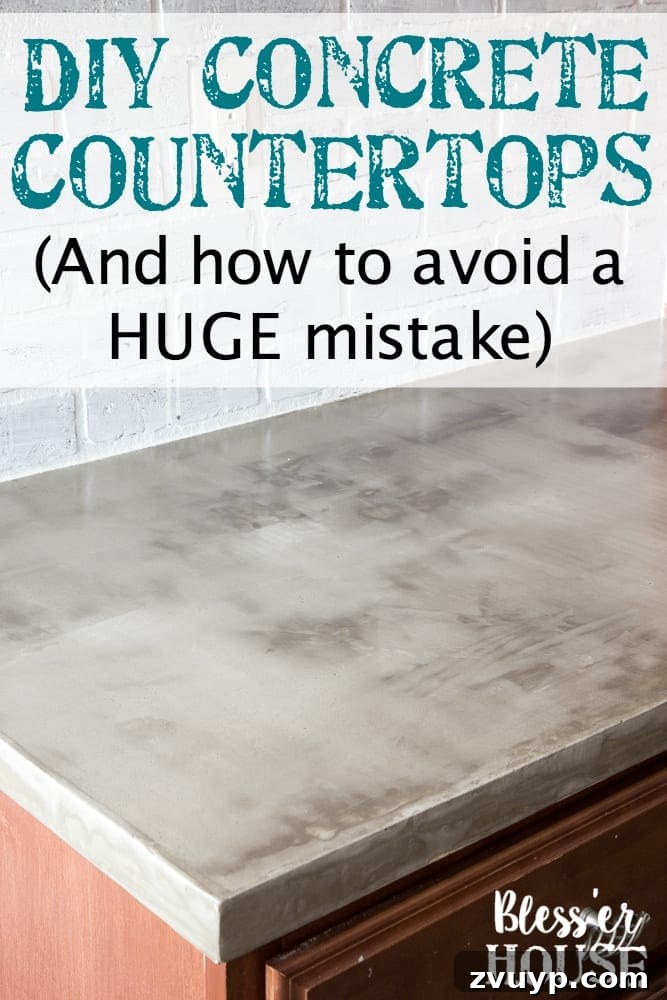 DIY Feather Finish Concrete Countertops and How to Avoid a Huge Mistake | blesserhouse.com - A thorough step-by-step tutorial with useful tips and advice on what not to do. 