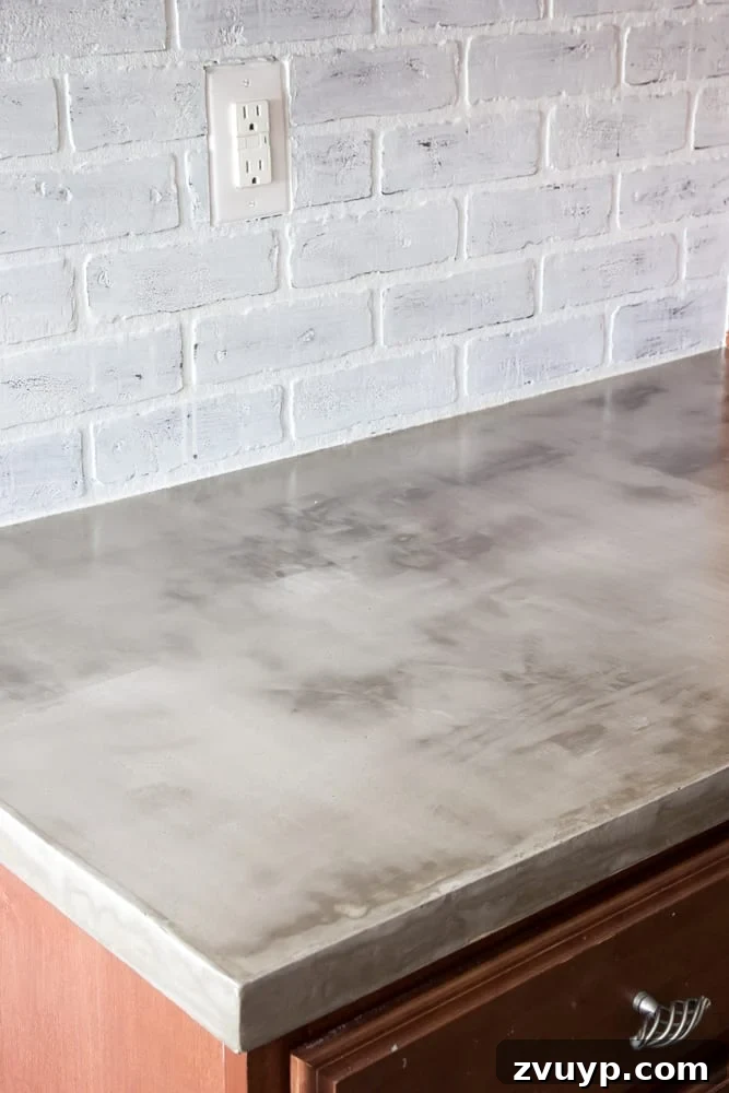 DIY Feather Finish Concrete Countertops and How to Avoid a Huge Mistake | blesserhouse.com - A thorough step-by-step tutorial with useful tips and advice on what not to do. 