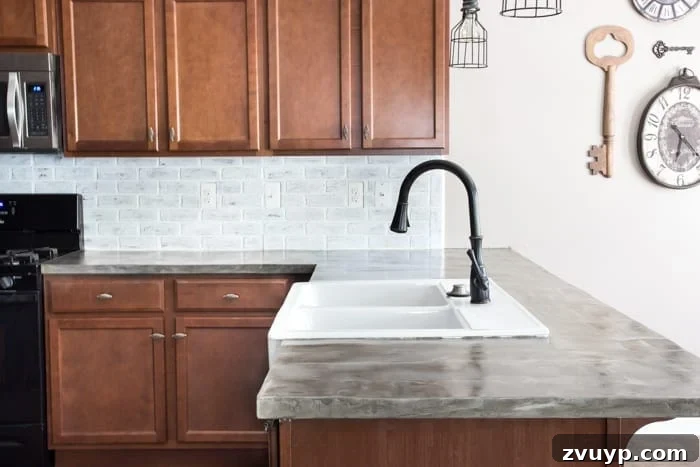 DIY Feather Finish Concrete Countertops and How to Avoid a Huge Mistake | blesserhouse.com - A thorough step-by-step tutorial with useful tips and advice on what not to do. 