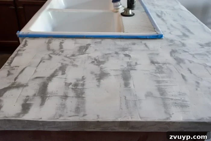 DIY Feather Finish Concrete Countertops and How to Avoid a Huge Mistake | blesserhouse.com - A thorough step-by-step tutorial with useful tips and advice on what not to do. 
