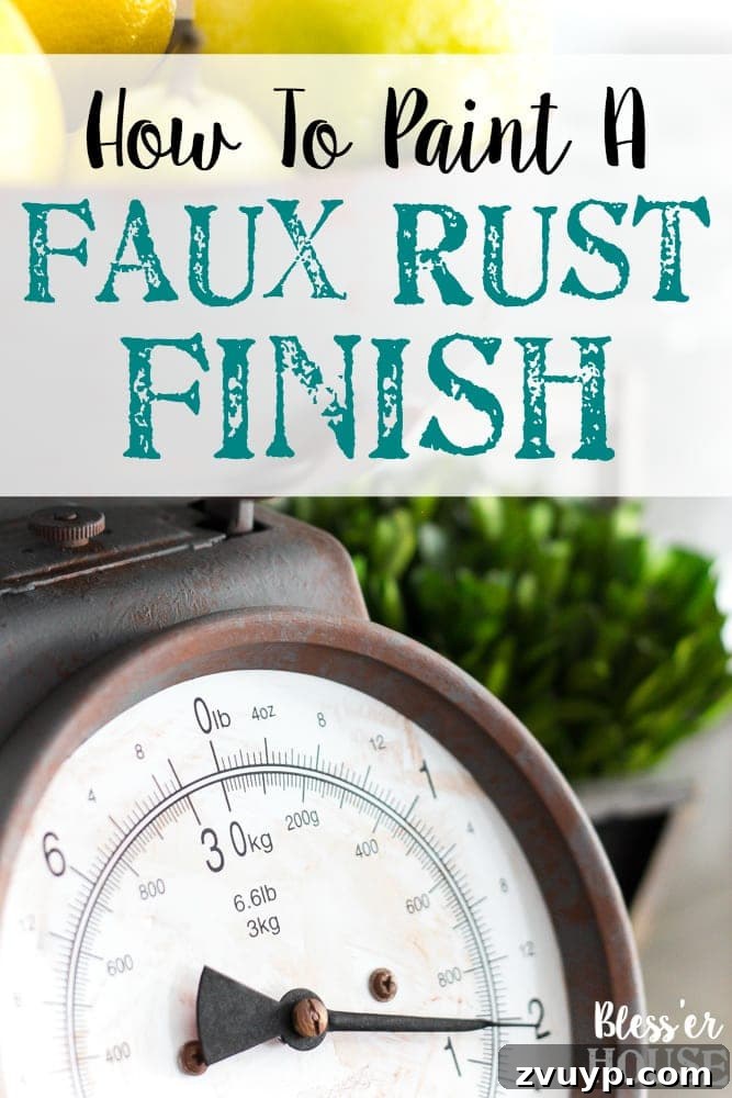 Rustic Revival: Faux Rust Vintage Scale 16 How to Paint a Faux Rust Finish - Pin this tutorial for a vintage scale makeover with paint.