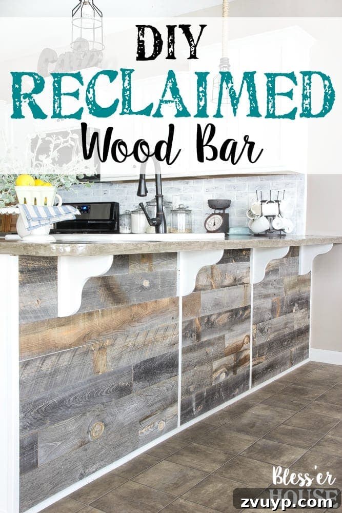 Handcrafted Salvaged Timber Bar 2 DIY Reclaimed Wood Bar: A Quick & Easy Stikwood Kitchen Makeover