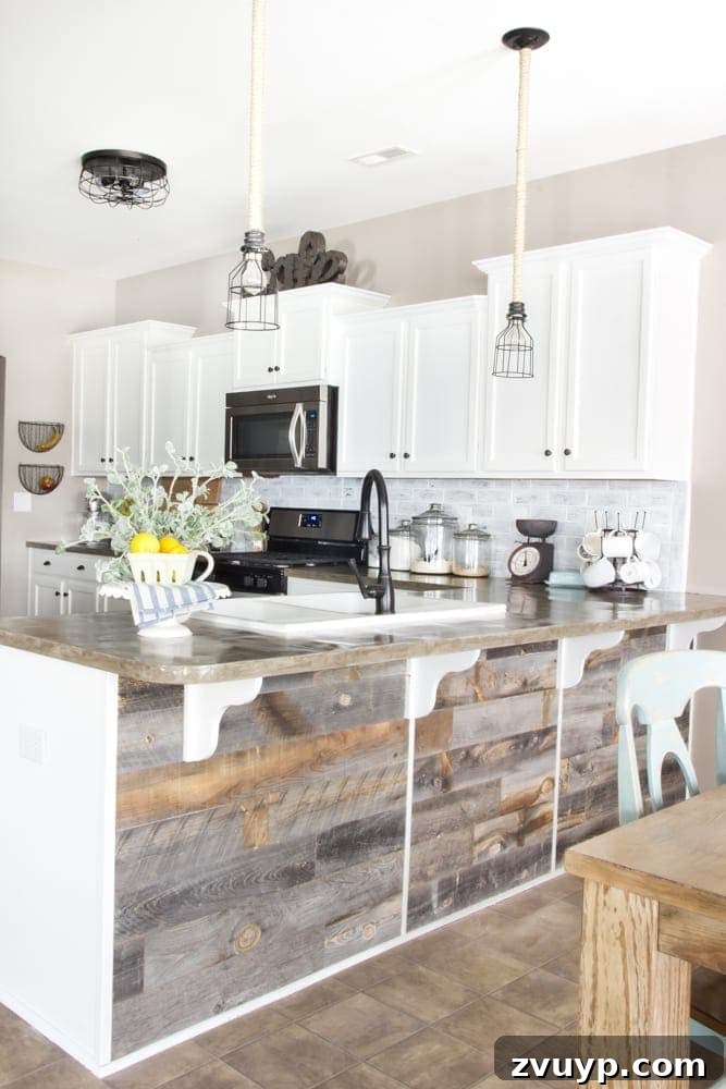 Handcrafted Salvaged Timber Bar 11 Kitchen Bar with Rustic Reclaimed Wood Accent, Modern Farmhouse Style