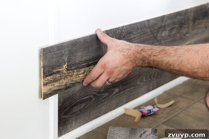 Handcrafted Salvaged Timber Bar 7 Applying Stikwood Reclaimed Wood to Kitchen Bar Surface