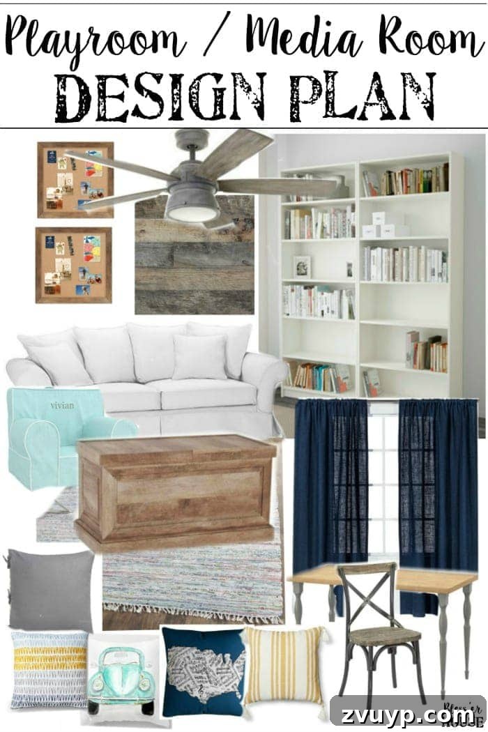 Dream Playroom Media Zone Designs 2 Modern Rustic Playroom Media Room Design Plans | Create a Cheerful & Cozy Multi-Functional Space