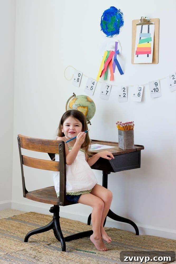 Schoolhouse Study Station: A Back to School Setup Guide 11 Back-To-School Style Guide, Antique Schoolhouse Desk Makeover & Simple DIY Homework Station | blesserhouse.com