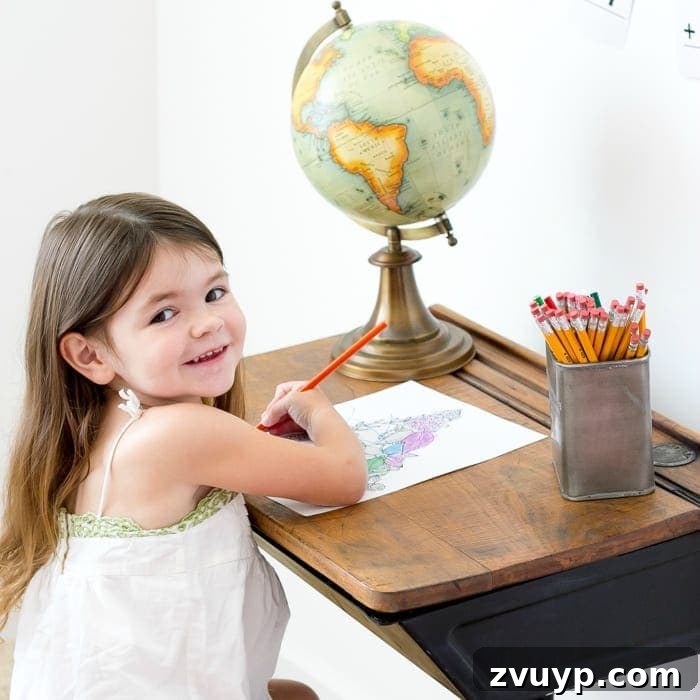 Schoolhouse Study Station: A Back to School Setup Guide 9 Back-To-School Style Guide, Antique Schoolhouse Desk Makeover & Simple DIY Homework Station | blesserhouse.com